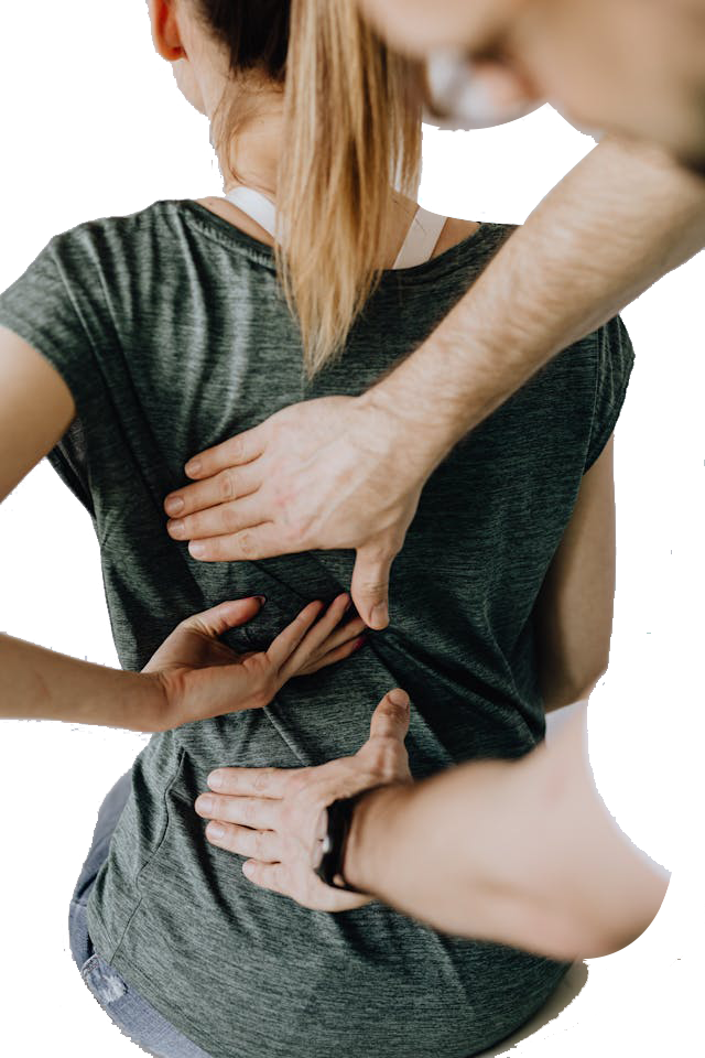 image showing girl and therapist treating Back pain